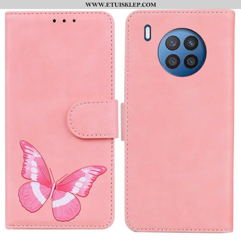 Etui Folio do Honor 50 Lite Motyl Dotykający Skóry